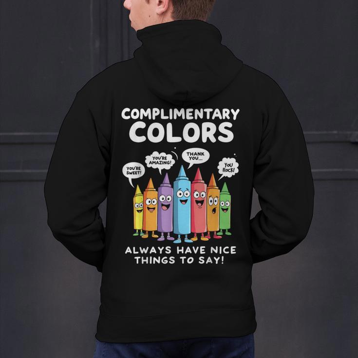 Art Teacher COMPLIMENTARY Colors Always Have Things To Say Men's Hoodie Back Print, gift for family, gift for coworker Art Teacher COMPLIMENTARY Colors Always Have Things To Say Men's Hoodie Back Print, gift for family, gift for coworker