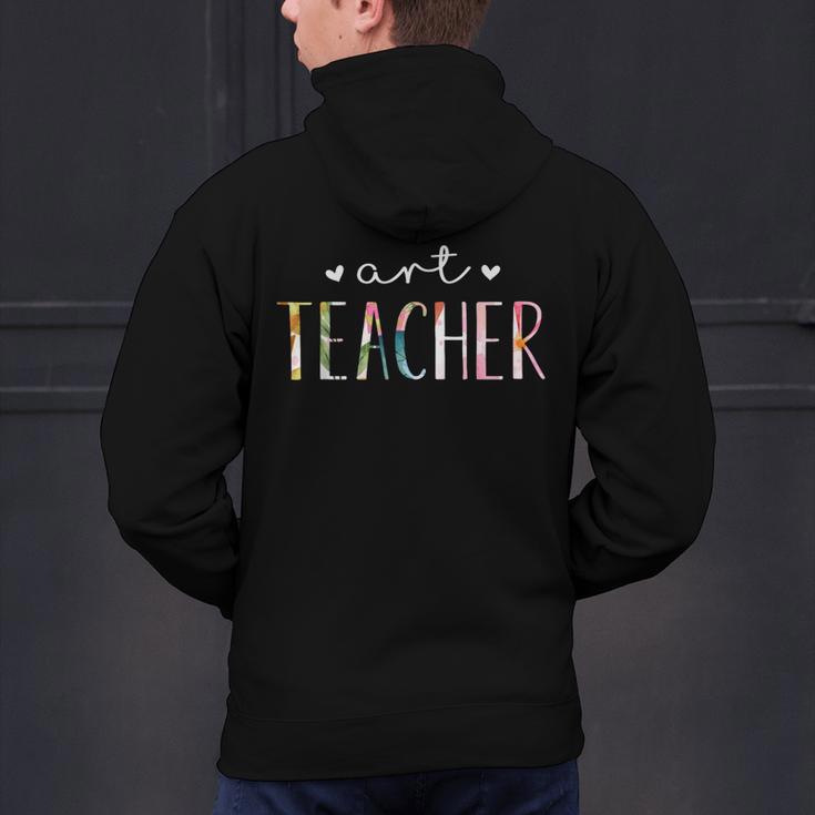Art Teacher Cute Floral Men's Hoodie Back Print, gift for family, gift for coworker Art Teacher Cute Floral Men's Hoodie Back Print, gift for family, gift for coworker