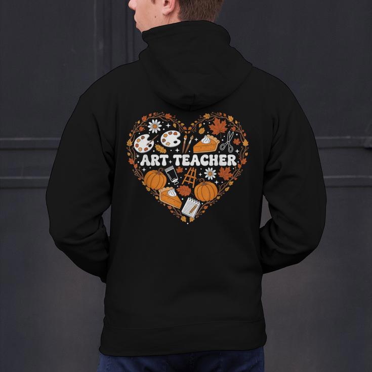 Art Teacher Heart Autumn Thanksgiving Kids Men's Hoodie Back Print, gift for family, gift for coworker Art Teacher Heart Autumn Thanksgiving Kids Men's Hoodie Back Print, gift for family, gift for coworker
