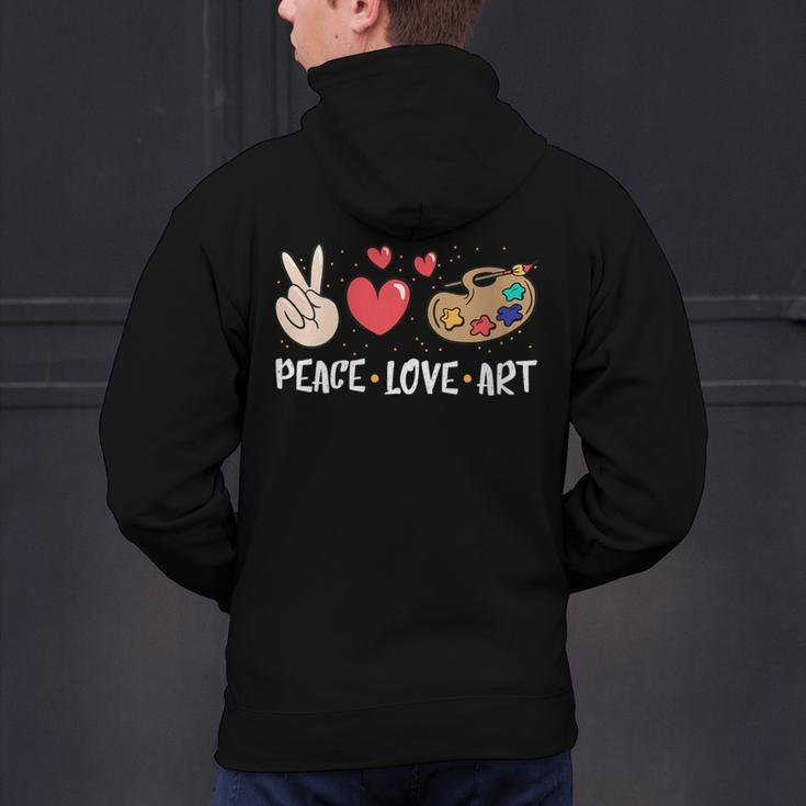 Art Teacher Peace Love Art For Artists And Painters Men's Hoodie Back Print, gift for family, gift for coworker Art Teacher Peace Love Art For Artists And Painters Men's Hoodie Back Print, gift for family, gift for coworker