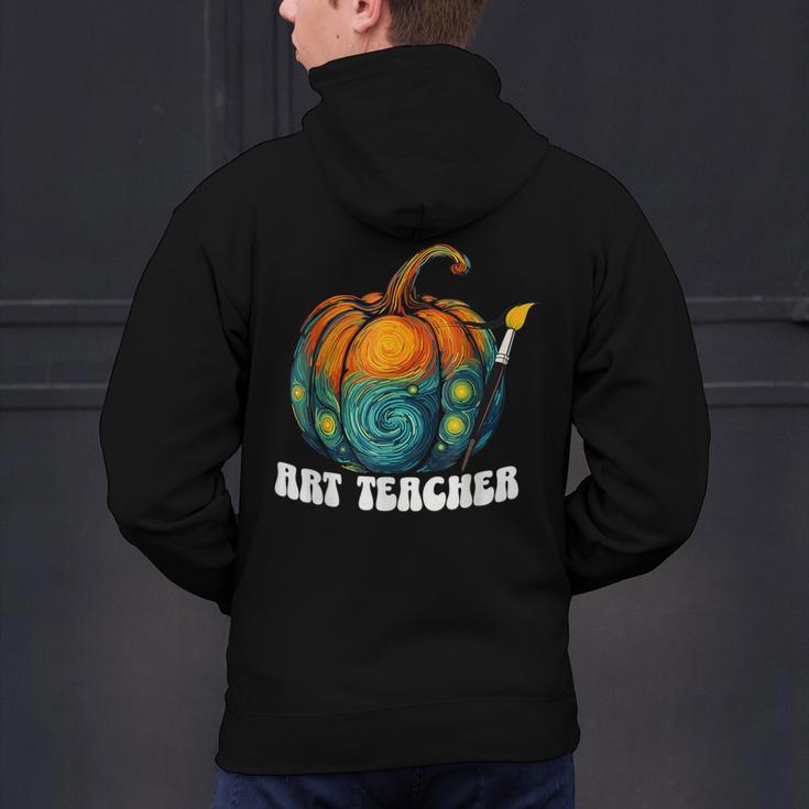 Art Teacher Pumpkin Halloween Night Men Women Men's Hoodie Back Print, gift for family, gift for coworker Art Teacher Pumpkin Halloween Night Men Women Men's Hoodie Back Print, gift for family, gift for coworker