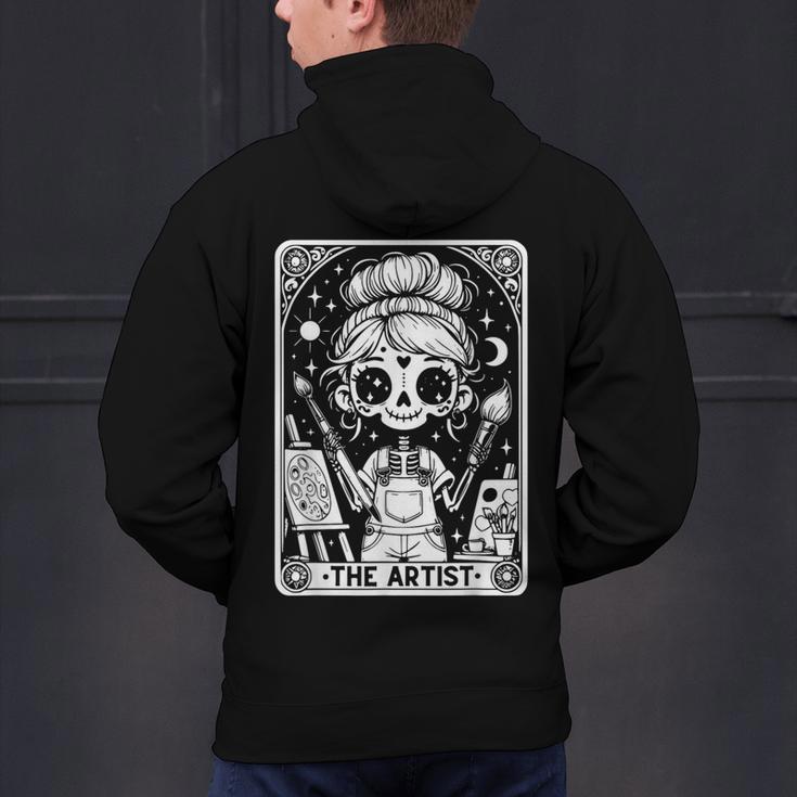Artist Tarot Card Skeleton Painter Art Teacher Witchy Men's Hoodie Back Print, gift for family, gift for coworker Artist Tarot Card Skeleton Painter Art Teacher Witchy Men's Hoodie Back Print, gift for family, gift for coworker