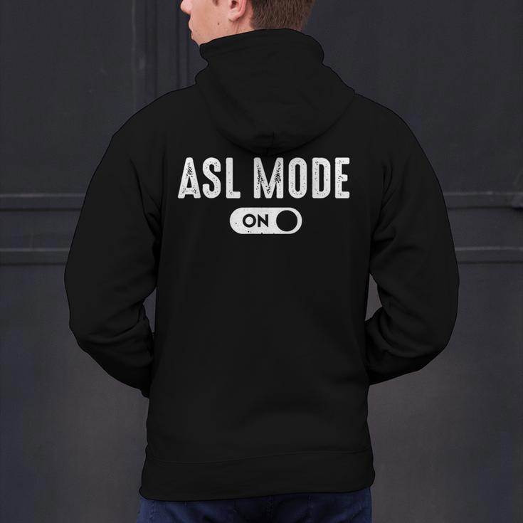 ASL Mode Sign Language Deaf ASL Teacher Men's Hoodie Back Print, gift for family, gift for coworker ASL Mode Sign Language Deaf ASL Teacher Men's Hoodie Back Print, gift for family, gift for coworker