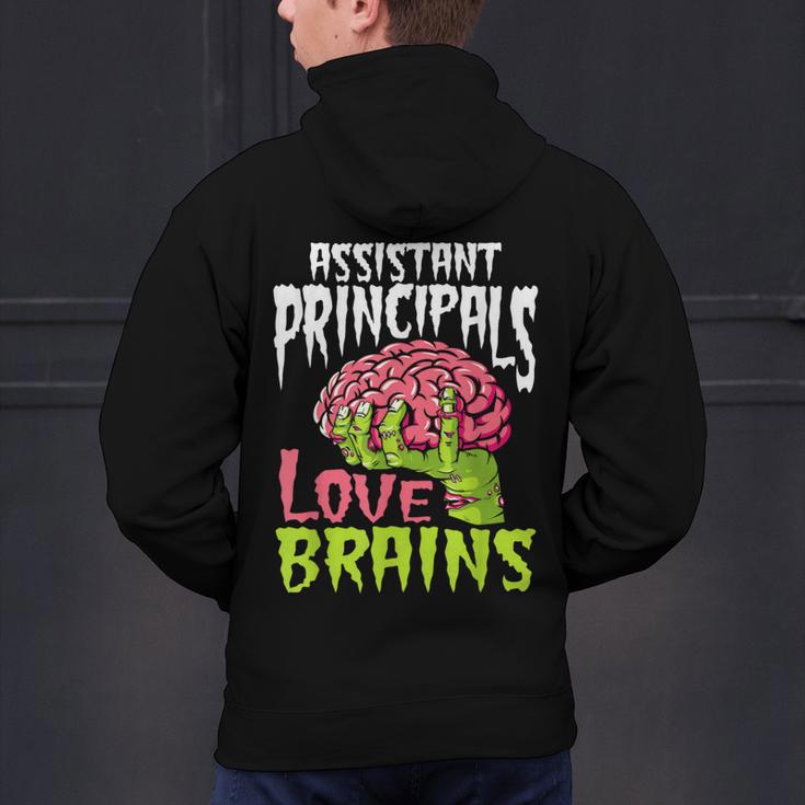 Assistant Principals Love Brains Zombie Teacher Halloween Men's Hoodie Back Print, gift for family, gift for coworker Assistant Principals Love Brains Zombie Teacher Halloween Men's Hoodie Back Print, gift for family, gift for coworker