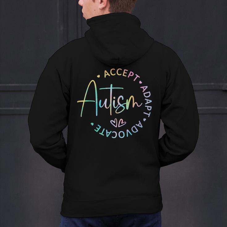 Autism Awareness Accept Adapt Advocate Autism Mom Teacher Men's Hoodie Back Print, gift for family, gift for coworker Autism Awareness Accept Adapt Advocate Autism Mom Teacher Men's Hoodie Back Print, gift for family, gift for coworker
