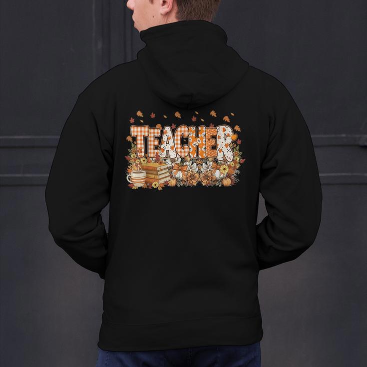 Autumn Pumpkin Thanksgiving Coffee Floral Teacher Fall Men's Hoodie Back Print, gift for family, gift for coworker Autumn Pumpkin Thanksgiving Coffee Floral Teacher Fall Men's Hoodie Back Print, gift for family, gift for coworker