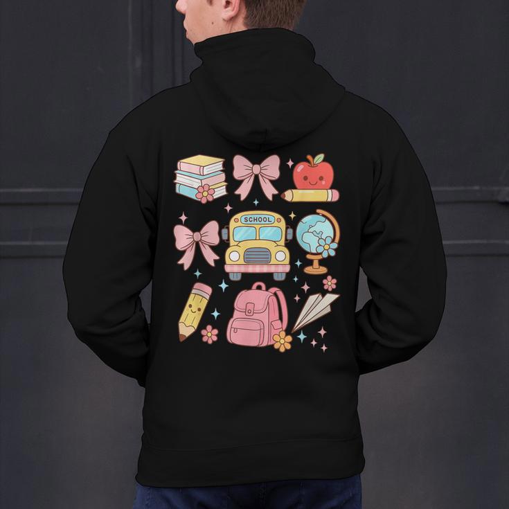 Back To School Coquette Teacher Women Girl Kindergarten PreK Men's Hoodie Back Print, gift for family, gift for coworker Back To School Coquette Teacher Women Girl Kindergarten PreK Men's Hoodie Back Print, gift for family, gift for coworker