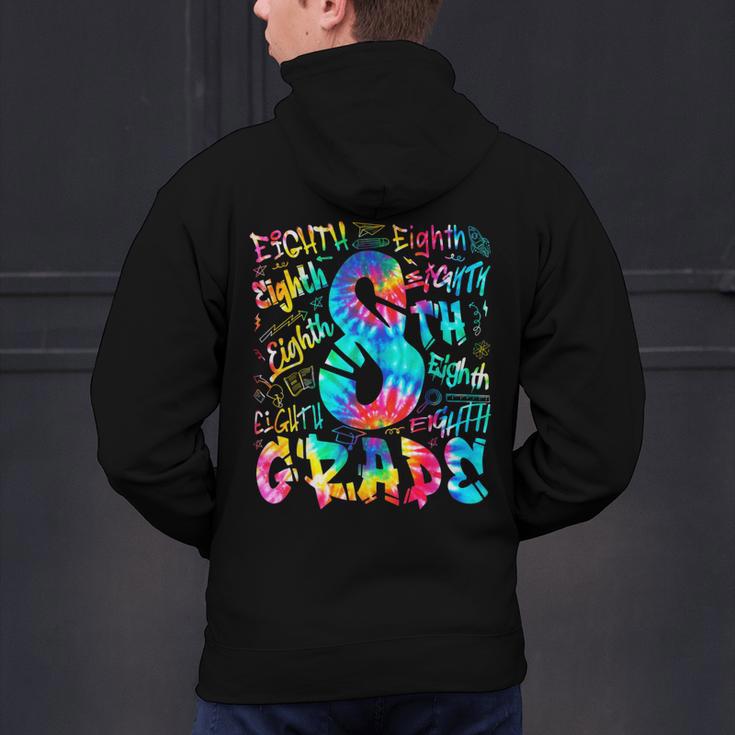 Back To School Eighth 8th Grade Tie Dye Typography Teacher Men's Hoodie Back Print, gift for family, gift for coworker Back To School Eighth 8th Grade Tie Dye Typography Teacher Men's Hoodie Back Print, gift for family, gift for coworker