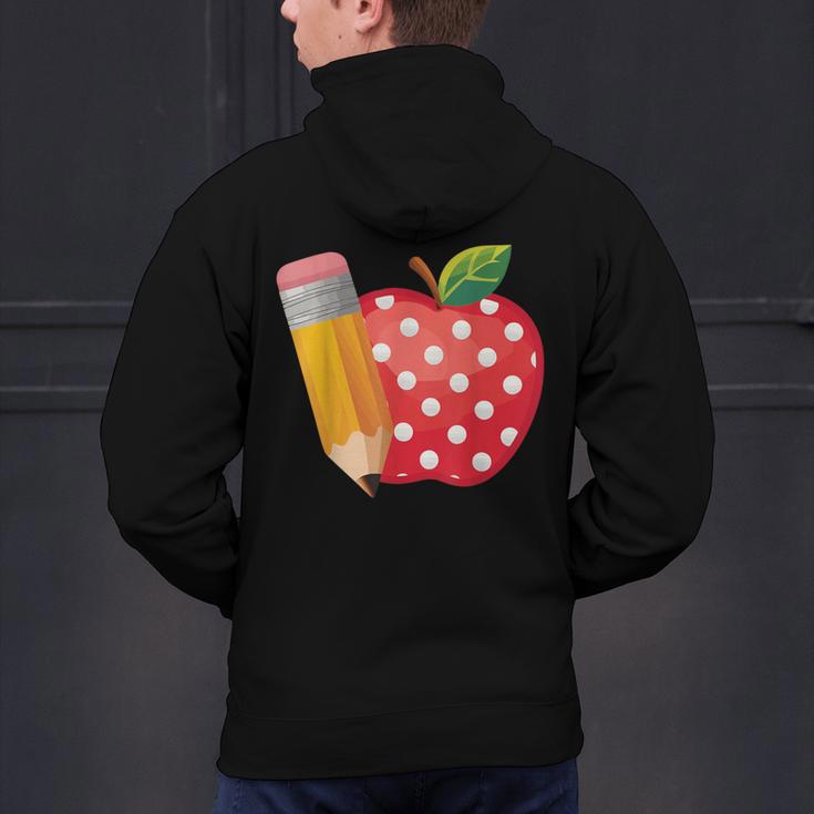 Back To School Pencil And Apple Teacher Student Men's Hoodie Back Print, gift for family, gift for coworker Back To School Pencil And Apple Teacher Student Men's Hoodie Back Print, gift for family, gift for coworker