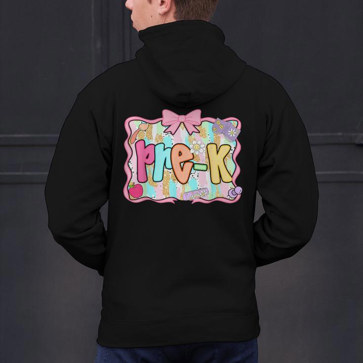 Back To School Pre-K Preppy Teacher Girl Men's Hoodie Back Print, gift for family, gift for coworker