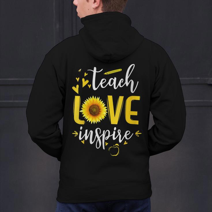 Back To School Teach Love And Inspire Teacher Sunflower Men's Hoodie Back Print, gift for family, gift for coworker Back To School Teach Love And Inspire Teacher Sunflower Men's Hoodie Back Print, gift for family, gift for coworker