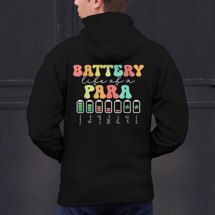 Battery Life Of A Para SPED Parapro Teacher Squad Men's Hoodie Back Print, gift for family, gift for coworker Battery Life Of A Para SPED Parapro Teacher Squad Men's Hoodie Back Print, gift for family, gift for coworker