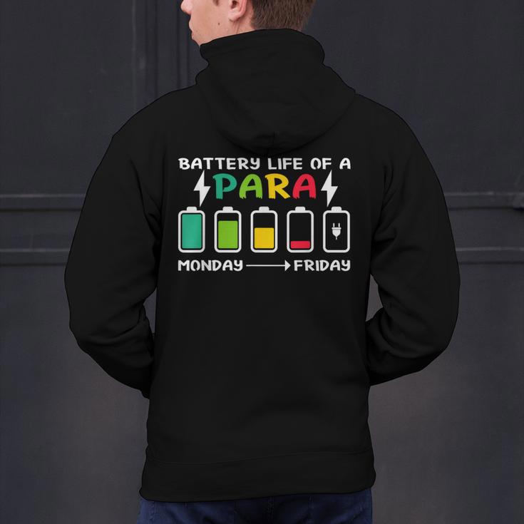 Battery Life Of a Paraprofessional Para Teacher Life Men's Hoodie Back Print, gift for family, gift for coworker