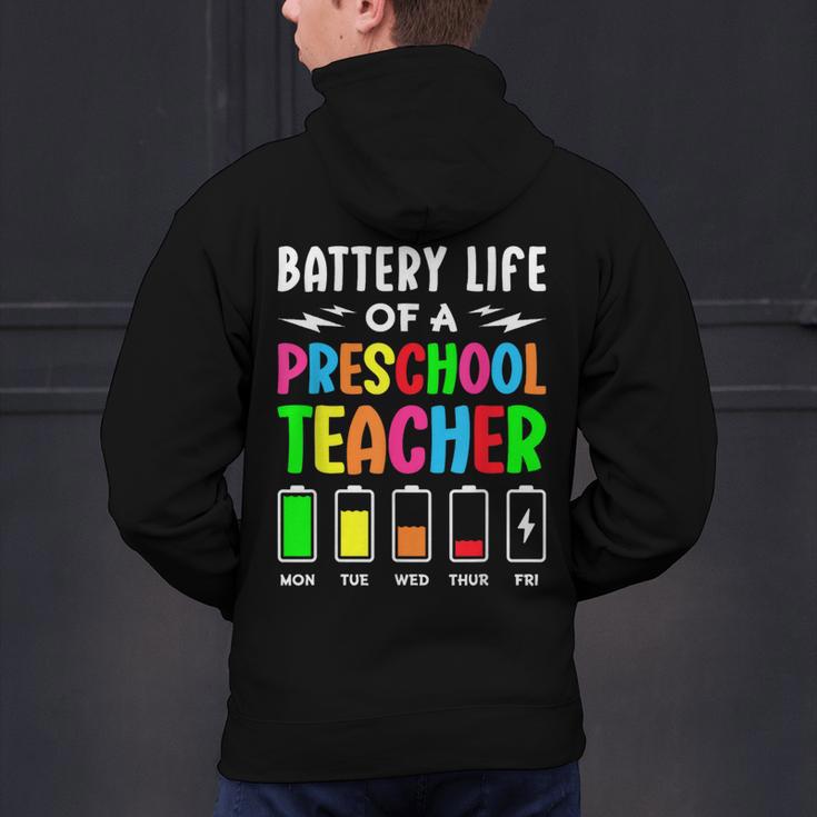 Battery Life Of a Preschool School Teacher School Week Men's Hoodie Back Print, gift for family, gift for coworker Battery Life Of a Preschool School Teacher School Week Men's Hoodie Back Print, gift for family, gift for coworker