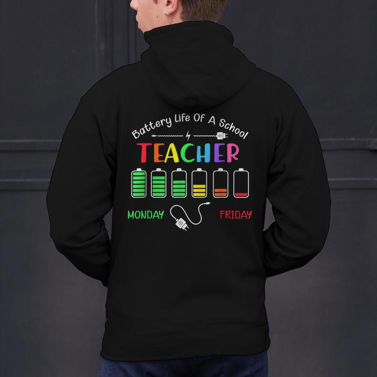 Battery Life Of A School Teacher Monday To Friday For Men Women Men's Hoodie Back Print, gift for family, gift for coworker Battery Life Of A School Teacher Monday To Friday For Men Women Men's Hoodie Back Print, gift for family, gift for coworker