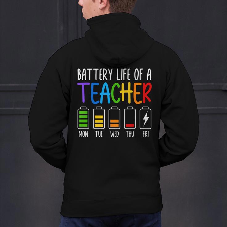 Battery Life Of A Teacher School Teacher Appreciation Men's Hoodie Back Print, gift for family, gift for coworker