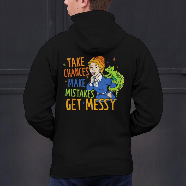 Beauty Teacher Take Chances Make Mistakes Get Messy Men's Hoodie Back Print, gift for family, gift for coworker Beauty Teacher Take Chances Make Mistakes Get Messy Men's Hoodie Back Print, gift for family, gift for coworker