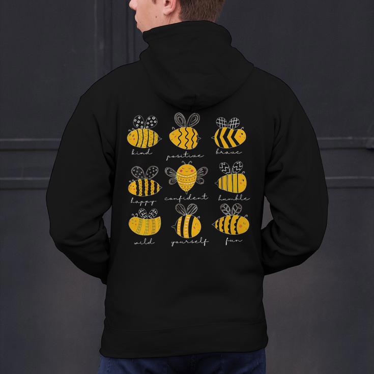 Bee Kind Positive Brave Happy Confident Humble Teacher Men's Hoodie Back Print, gift for family, gift for coworker Bee Kind Positive Brave Happy Confident Humble Teacher Men's Hoodie Back Print, gift for family, gift for coworker