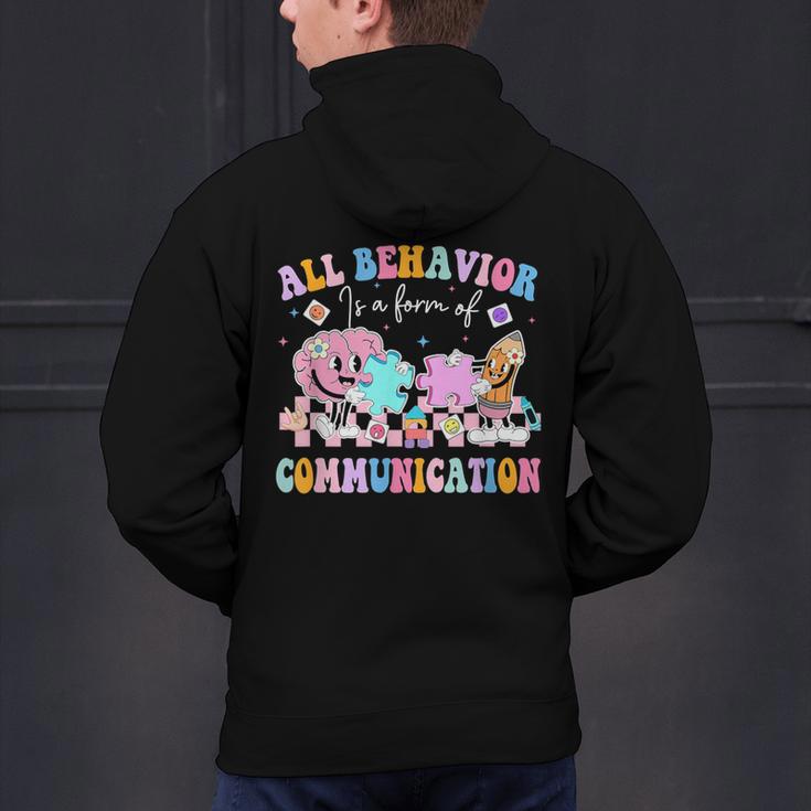 All Behavior Is A Form Of Communication SPED Teacher Autism Men's Hoodie Back Print, gift for family, gift for coworker All Behavior Is A Form Of Communication SPED Teacher Autism Men's Hoodie Back Print, gift for family, gift for coworker