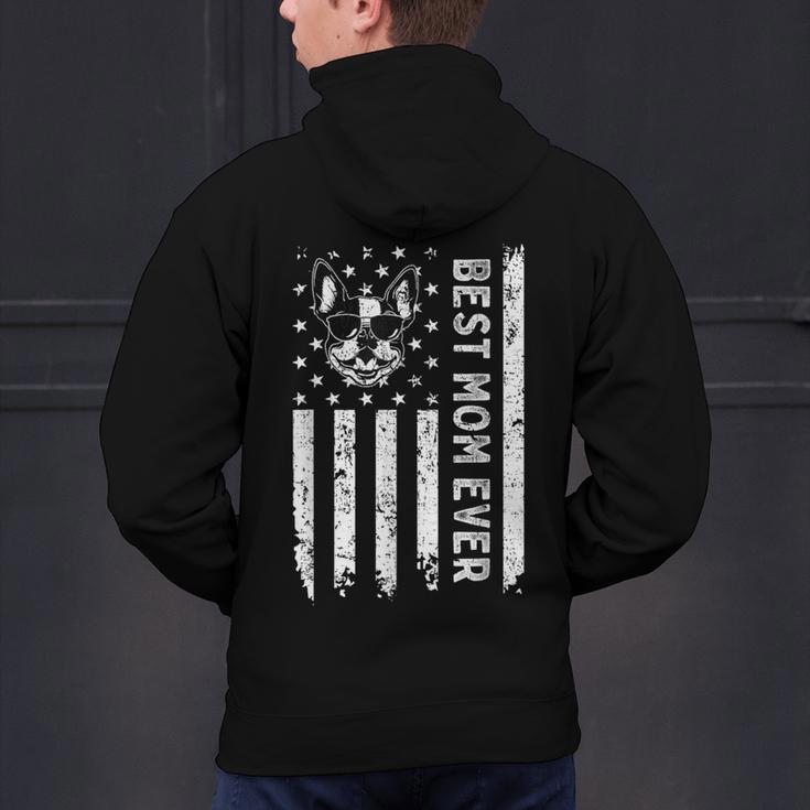 Best Boston Terrier Dog Mom Ever USA Flag For Men Women Kids Men's Hoodie Back Print, Boston Terrier Mom Hoodies, gift for family, gift for coworker