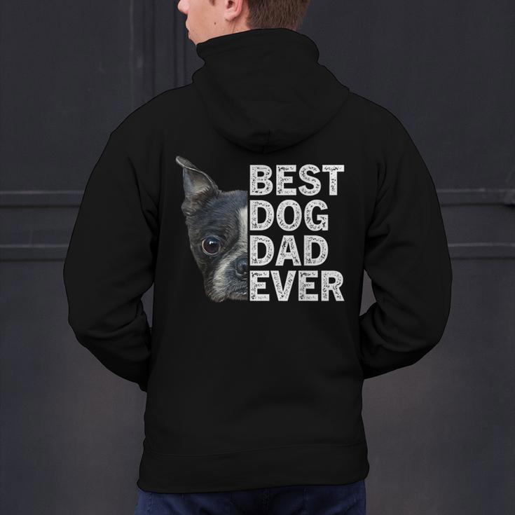 Best Dog Dad Ever Boston Terrier Dog Lover For Dad Men Women Girls Kids Men's Hoodie Back Print, Boston Terrier Dad Hoodies, gift for family, gift for coworker