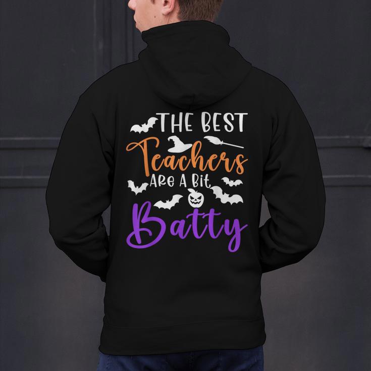 The Best Teachers Are A Bit Batty Teacher Bat Halloween Men's Hoodie Back Print, gift for family, gift for coworker