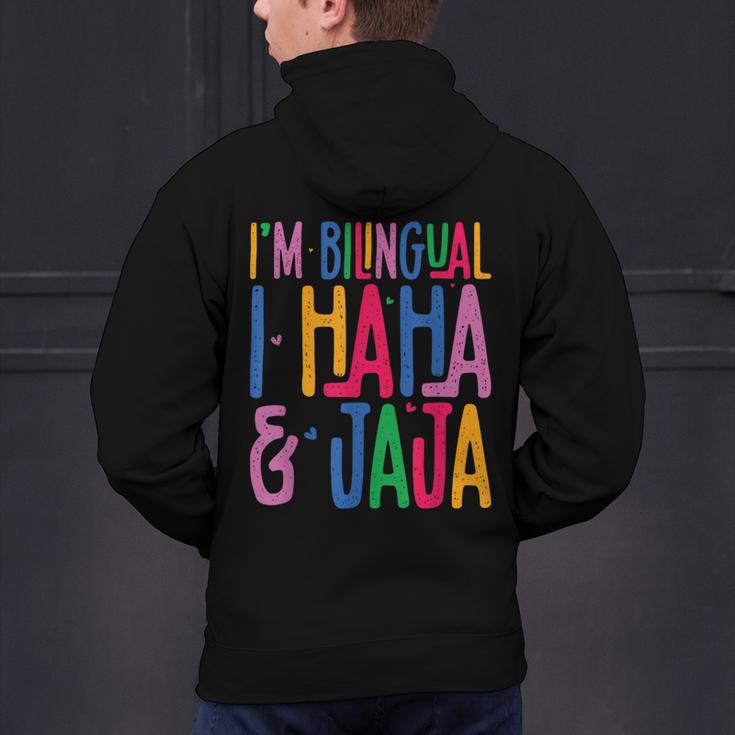 I Am Bilingual I Haha And Jaja Latina Latino Spanish Teacher Men's Hoodie Back Print, gift for family, gift for coworker