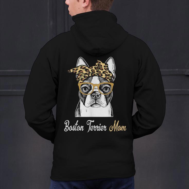 Birthday And Mother's Day -Boston Terrier Mom Men's Hoodie Back Print, gift for family, gift for coworker