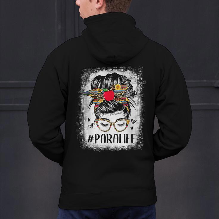 Bleached Teacher Para Life Paraprofessional Cute Messy Bun For Men Women Girls Kids Men's Hoodie Back Print, gift for family, gift for coworker Bleached Teacher Para Life Paraprofessional Cute Messy Bun For Men Women Girls Kids Men's Hoodie Back Print, gift for family, gift for coworker