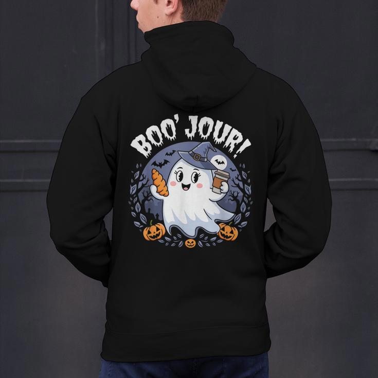 Boo Jour Ghost Halloween French Teacher Cute Coffe Croissant Men's Hoodie Back Print, gift for family, gift for coworker Boo Jour Ghost Halloween French Teacher Cute Coffe Croissant Men's Hoodie Back Print, gift for family, gift for coworker