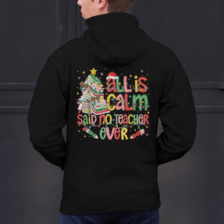 Book Tree All Is Calm Said No Teacher Ever Christmas Men's Hoodie Back Print, gift for family, gift for coworker Book Tree All Is Calm Said No Teacher Ever Christmas Men's Hoodie Back Print, gift for family, gift for coworker