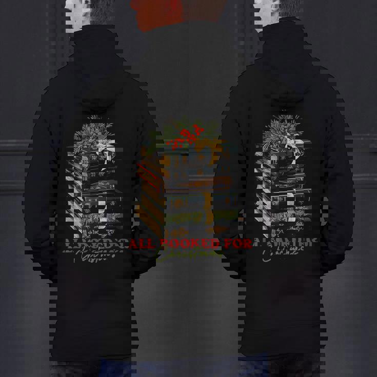 All Booked For Christmas Christmas Book Tree For Teacher For Men Women Kids Men&#x27;s Hoodie Back Print, gift for family, gift for coworker