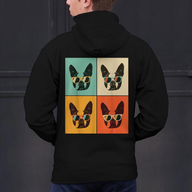 Bostie Dog Lover Boston Terrier With Sunglasses For Men Women Girls Kids Men's Hoodie Back Print, gift for family, gift for coworker