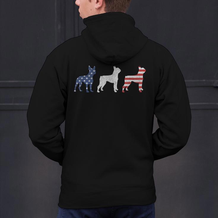 Boston Terrier 4th Of July Dog Patriotic USA Flag Man Woman Men's Hoodie Back Print, Patriotic Boston Terrier Hoodies, Boston Terrier 4th Of July Hoodies, gift for family, gift for coworker