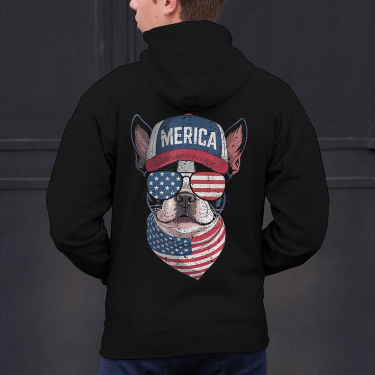 Boston Terrier 4th Of July US Merica Bostie Dog Patriotic For Men Women Kids Men's Hoodie Back Print, Patriotic Boston Terrier Hoodies, Boston Terrier 4th Of July Hoodies, gift for family, gift for coworker