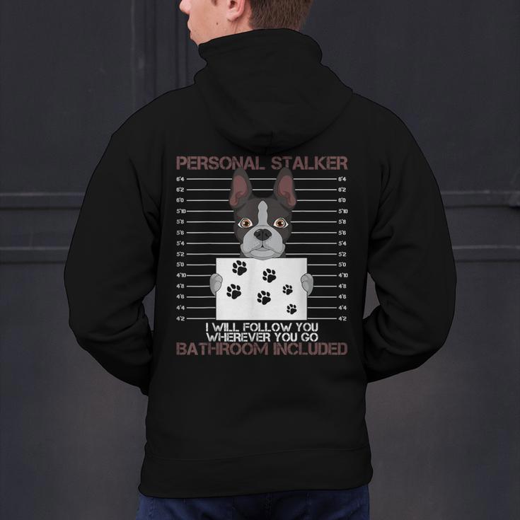 Boston Terrier American Gentleman Personal Stalker Dog Lover Men's Hoodie Back Print, American Boston Terrier Hoodies, gift for family, gift for coworker