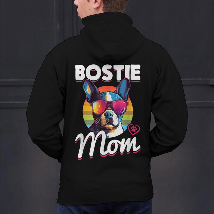 Boston Terrier Bostie Dog Breed Pet Bostie Mom Men's Hoodie Back Print, Boston Terrier Mom Hoodies, gift for family, gift for coworker