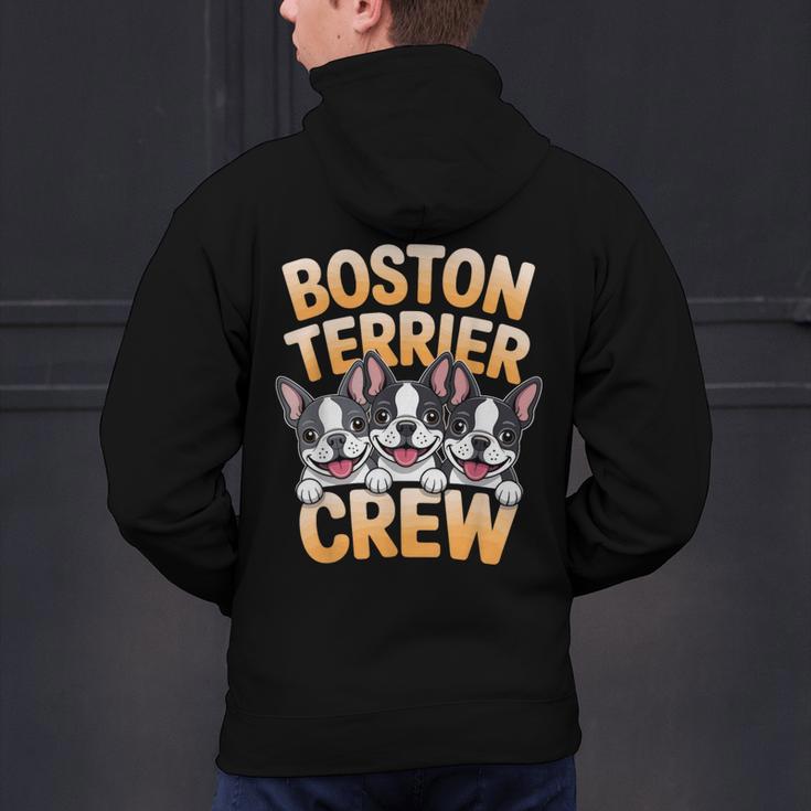 Boston Terrier Crew Cartoon For Dog Owner Pet Boston Terrier Men's Hoodie Back Print, gift for family, gift for coworker