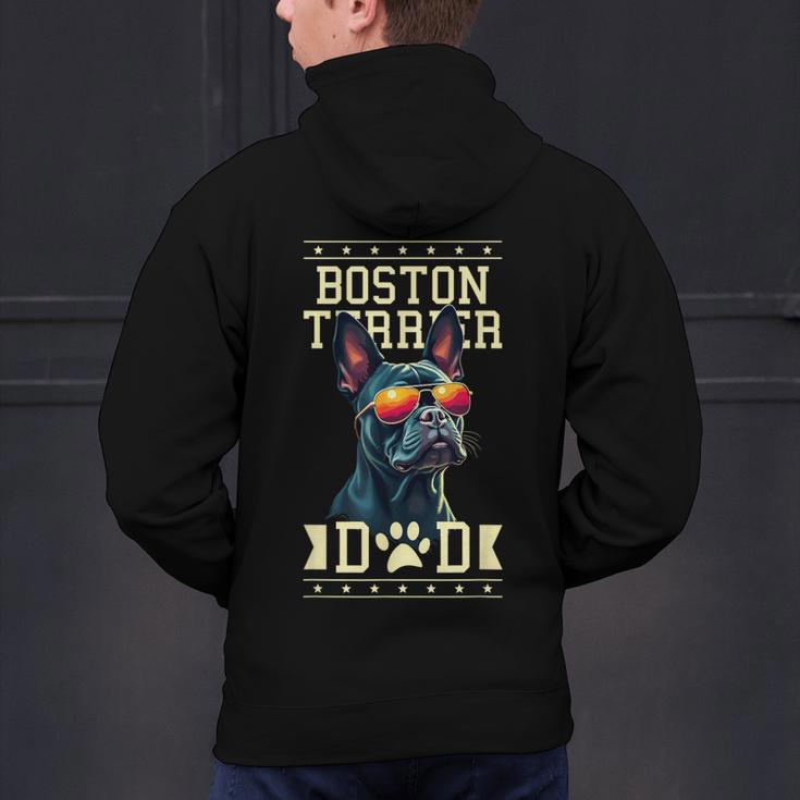 Boston Terrier Dad Boston Bull Bostie Dog Men's Hoodie Back Print, Boston Terrier Dad Hoodies, gift for family, gift for coworker