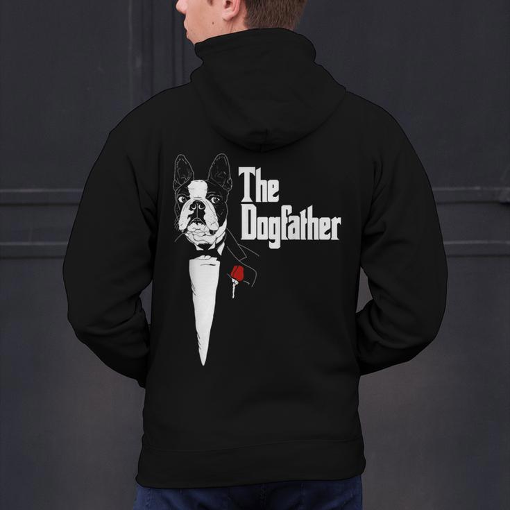Boston Terrier Dad The DogFather Shirt Boston Terrier Men's Hoodie Back Print, Boston Terrier Dad Hoodies, gift for family, gift for coworker