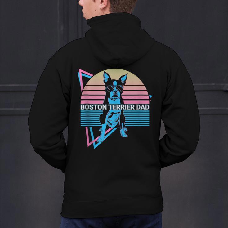 Boston Terrier Dad Retro Men's Hoodie Back Print, Boston Terrier Dad Hoodies, gift for family, gift for coworker
