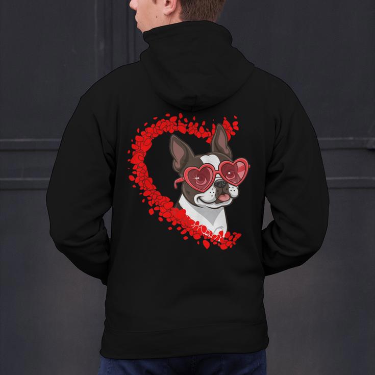 Boston Terrier Dog Mom Dad Valentine’s Day Pet Lover For Men Women Kids Men's Hoodie Back Print, Boston Terrier Mom Hoodies, Boston Terrier Dad Hoodies, gift for family, gift for coworker