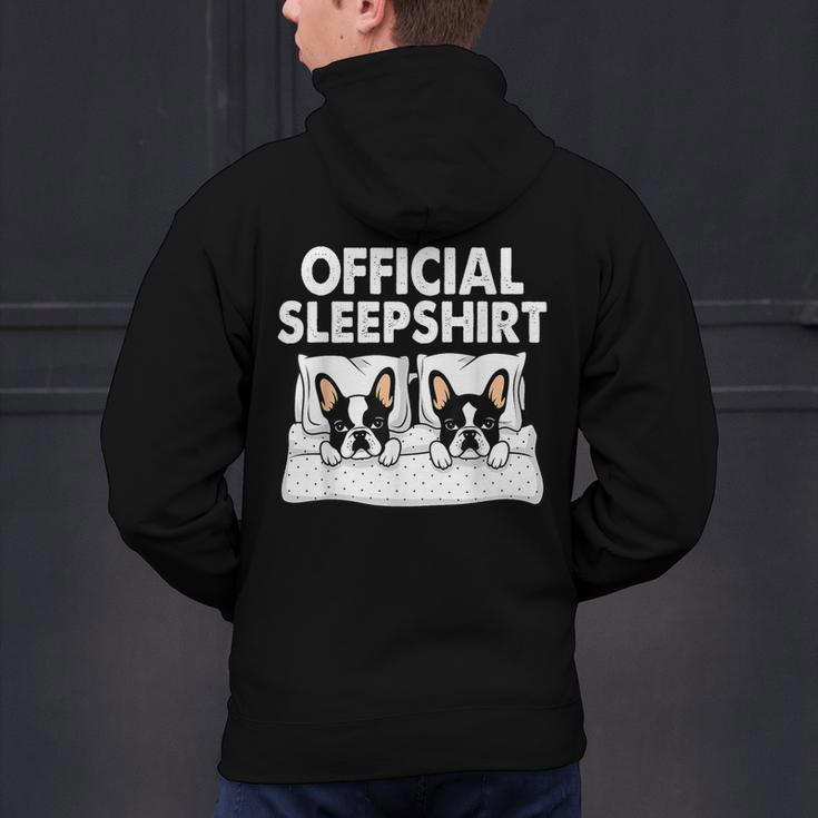 Boston Terrier Dog Official Sleep Pajamas Nightgown Men's Hoodie Back Print, gift for family, gift for coworker