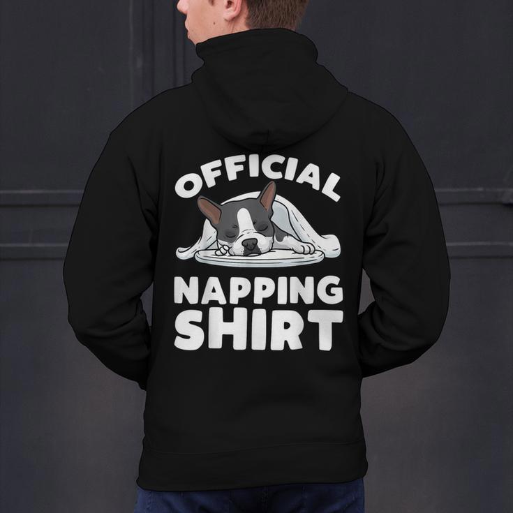 Boston Terrier Dog Official Sleeping Shirt Men Women Kids Men's Hoodie Back Print, gift for family, gift for coworker