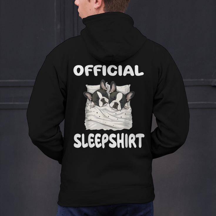 Boston Terrier Dog Official Sleepshirt Pajamas Nightgown For Men Women Girls Kids Men's Hoodie Back Print, gift for family, gift for coworker