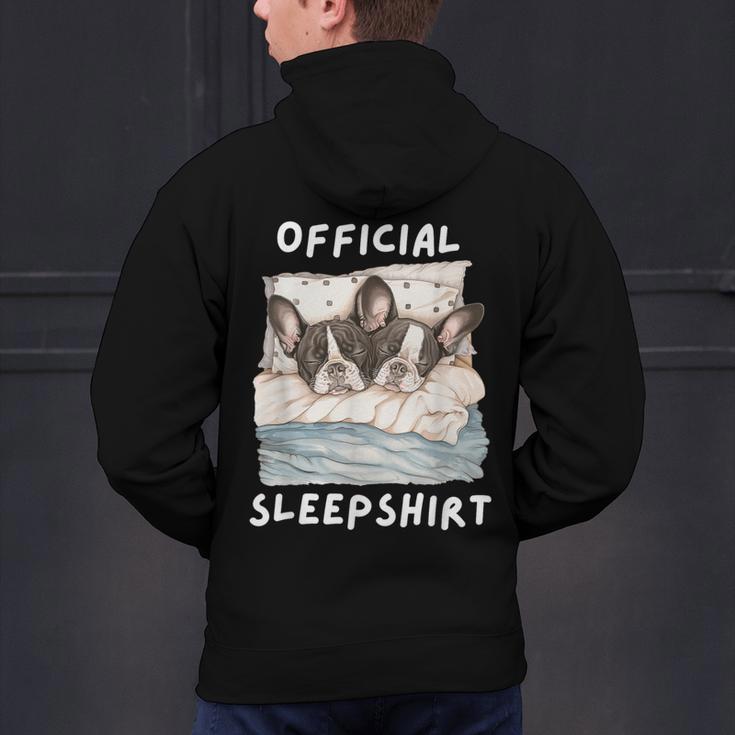 Boston Terrier Dog Official Sleepshirt Pajamas Nightgown Men Women Girls Kids Men's Hoodie Back Print, gift for family, gift for coworker