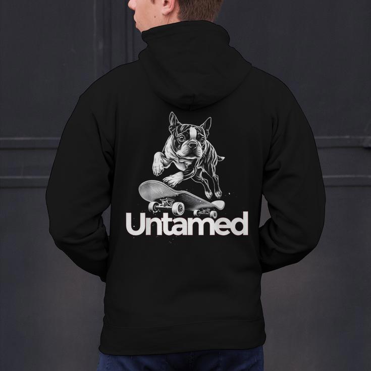 Boston Terrier Dog Untamed For Men Women Men's Hoodie Back Print, gift for family, gift for coworker