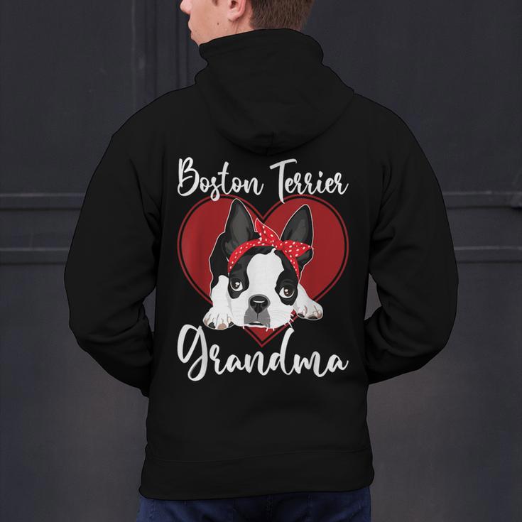Boston Terrier Grandma Dog Owner Boston Terrier For Men Women Men's Hoodie Back Print, gift for family, gift for coworker