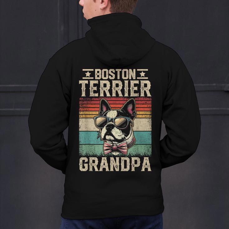 Boston Terrier Grandpa Dog Lover Father's Day Men's Hoodie Back Print, gift for family, gift for coworker