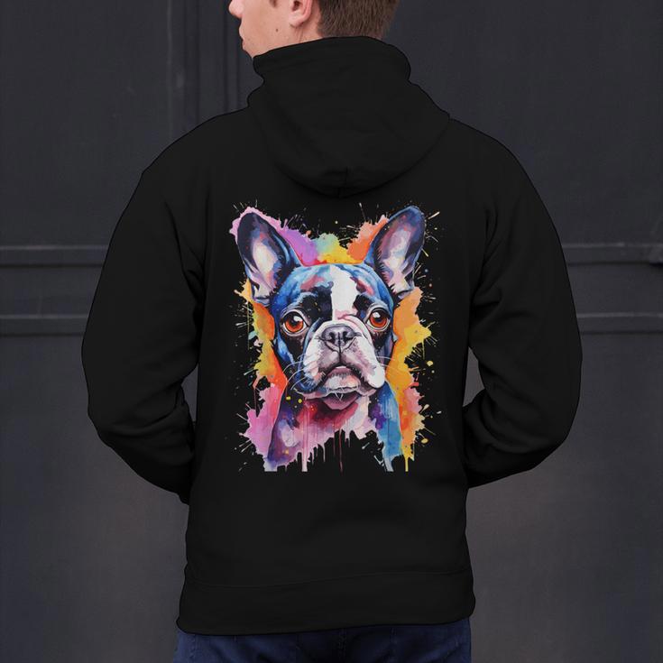Boston Terrier Lover Pop Art Color Boston Terrier Dog For Men Women Girls Kids Men's Hoodie Back Print, gift for family, gift for coworker